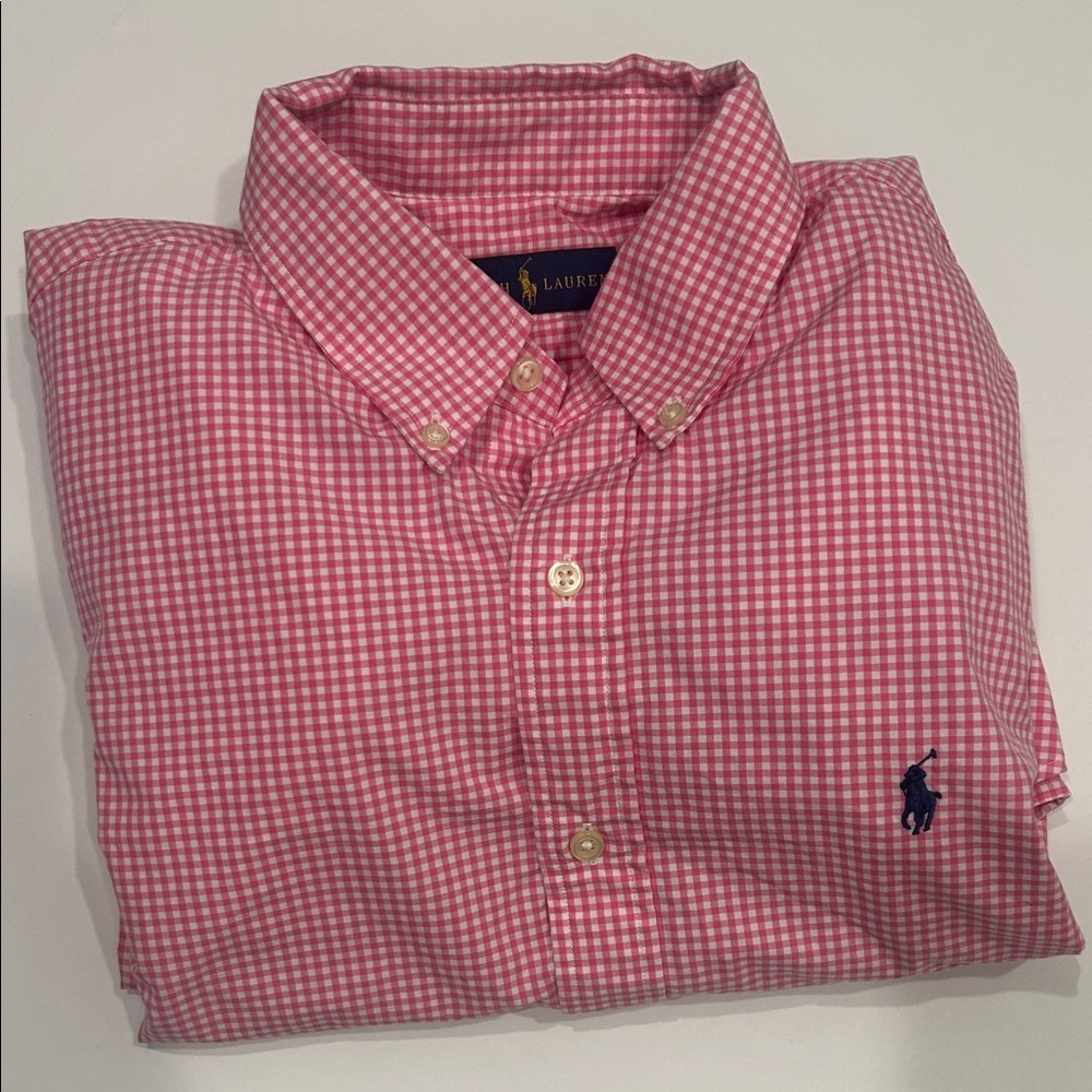 Ralph Lauren Men's Pink Gingham Shirt